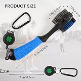 FINGER TEN Golf Club Cleaner Brush Navy with Magnetic Clip Dual Head view 2