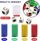 Aisszhao 4 Tubes Left Right Center Dice Game 12 Dice 96 Chips Portable view 3
