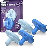 Philips Avent Soothie Baby Pacifier for 3-18 Months, BPA-Free, 4-Pack | Supports Natural Suckling, Medical Grade Silicone, Hospital-Grade Sterilization, One-Piece Design, Sky/Light Blue, SCF192/71