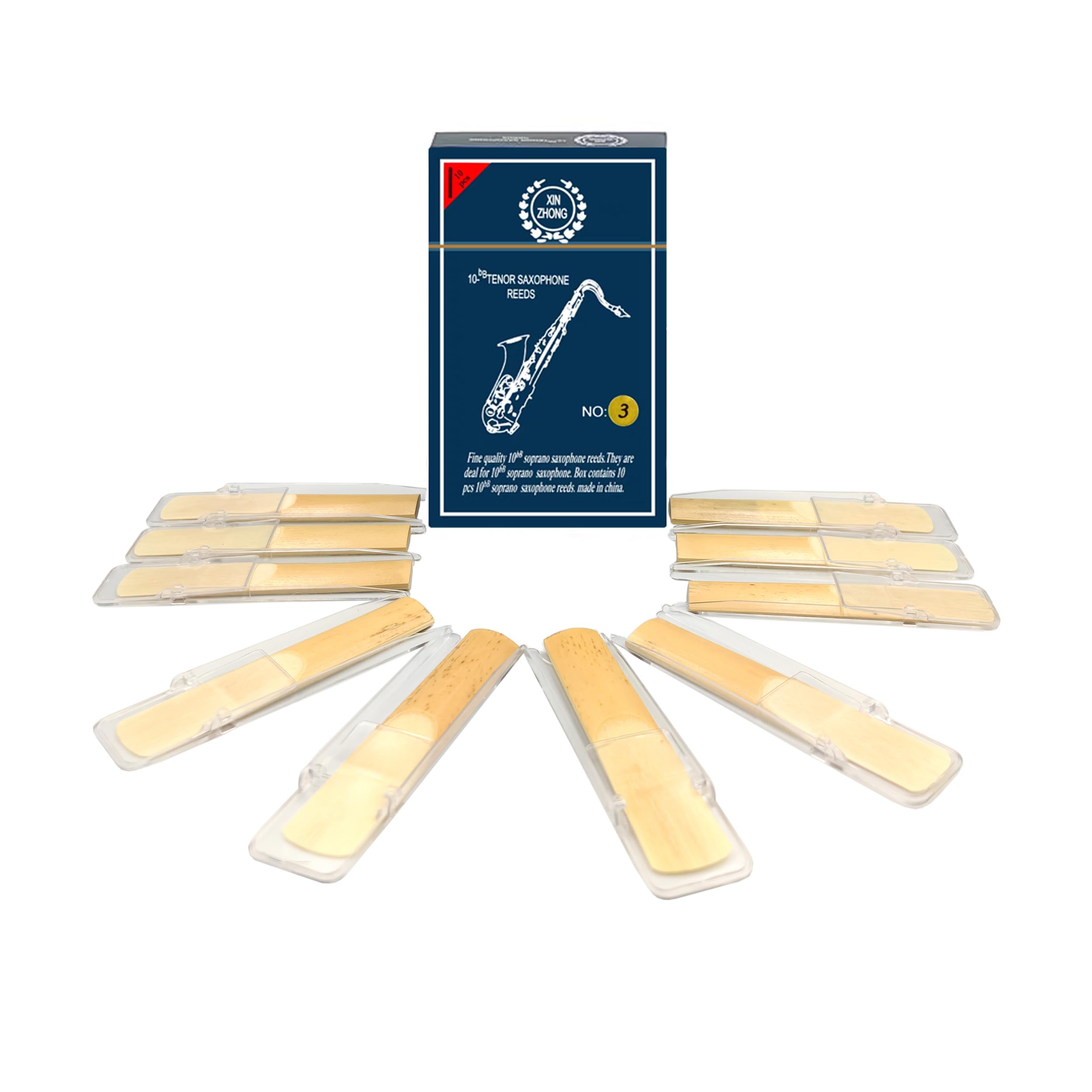 Photo 1 of 10PCS Tenor Saxophone Reeds for Tenor Sax (Strength 3.0)