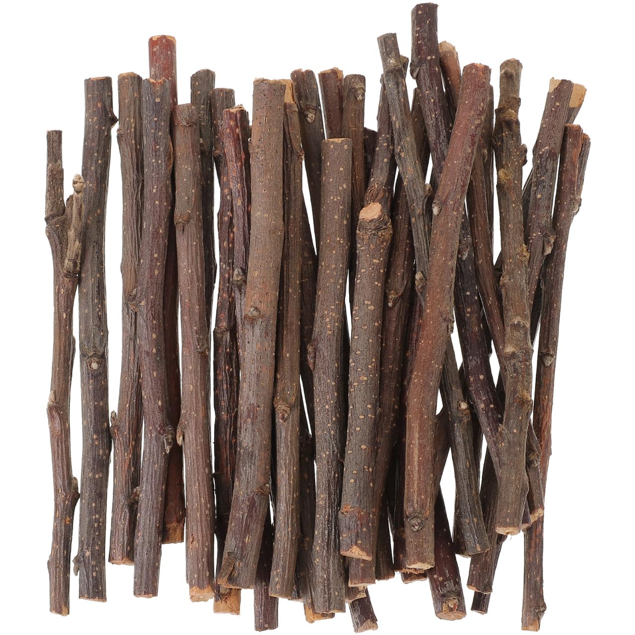 Garneck 40pcs Natural Wooden Sticks for Crafts: 12cm Real Wood Twigs for Crafting Fairy Gardens Rustic Small Log Bundle for DIY Art Decoration & Model Building