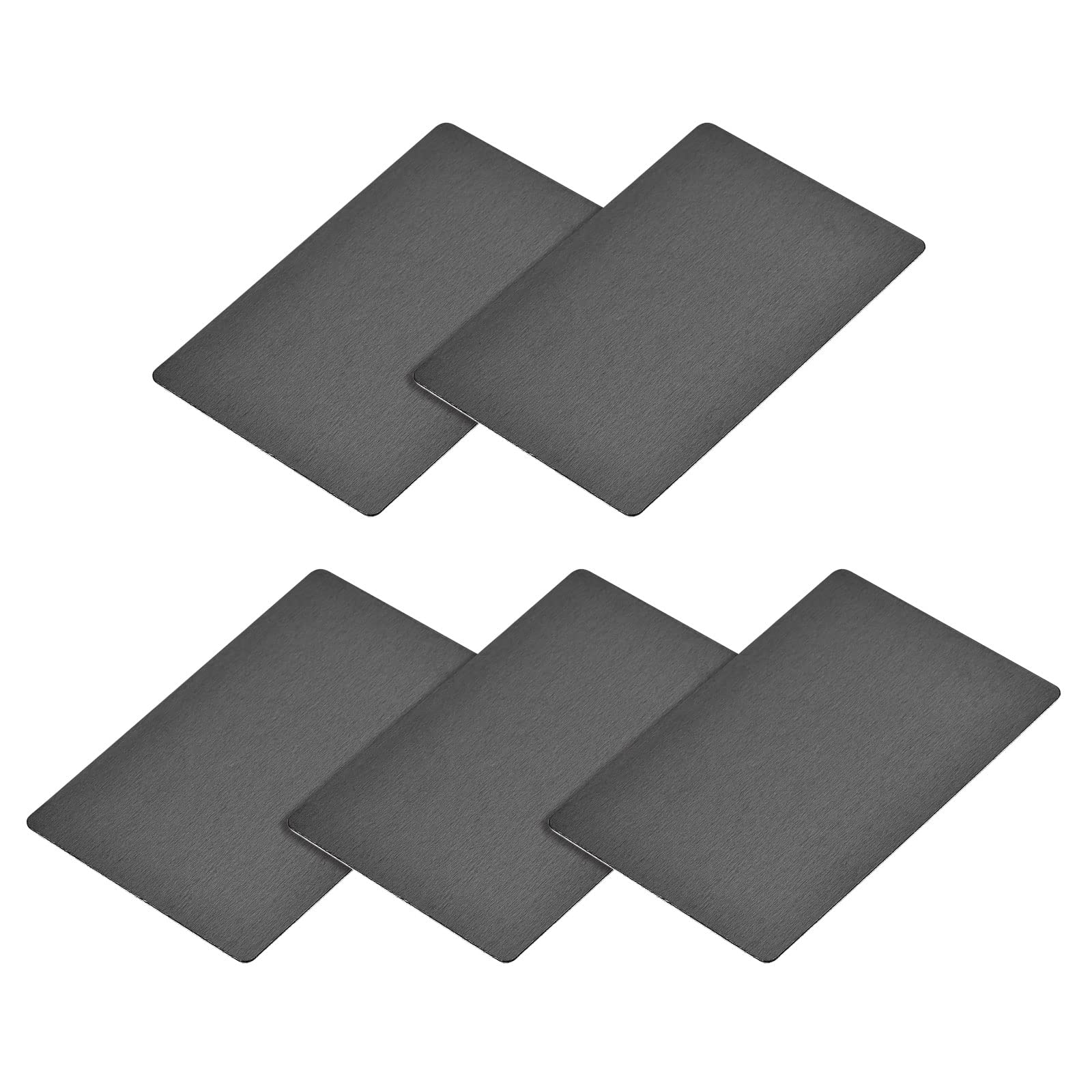 METALLIXITY Blank Metal Card (88mm x 53mm x 0.5mm) 5Pcs, Anodized Aluminum Nameplate - for Home Indoor DIY Signage Etching, Black — image 1
