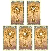 Needzo Catholic Mass Prayer Cards - Pack Of 8 Laminated Pocket Guides, 3x7 Inches