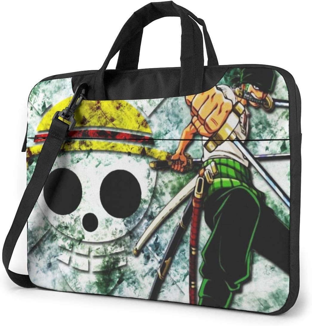 Anime One Piece Laptop Bag Backpack Sleeve Case Cover for Women Men Portable Briefcase Tote Cases Double-Layer Large Capacity 15.6 Inch