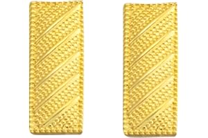 Smith & Warren 3/4" H Lieutenant Bars Collar Brass Rank Insignia Embossed (textured) Gold Finish Police Military Uniform Pin