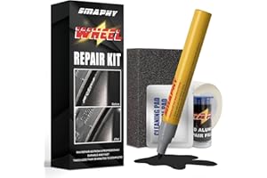 SMAPHY Gloss Black Rim Touch Up Paint, Rim Repair Kit Curb Rash, Wheel Scratch Repair Kit Wheel Paint Rim Paint Pen for Wheel Repair, Universal Color Gloss Black for Rims(Liquid Aluminium Filler)