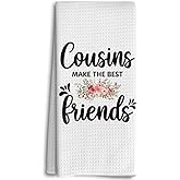 Dwept Cousin Gifts Kitchen Towels, Cousin Cousins Gifts for Women Hand Towels, Gifts for Cousins Bathroom Kitchen Decor, Cousins Make The Best Friends Dish Towels Tea Towels for Kitchen Home