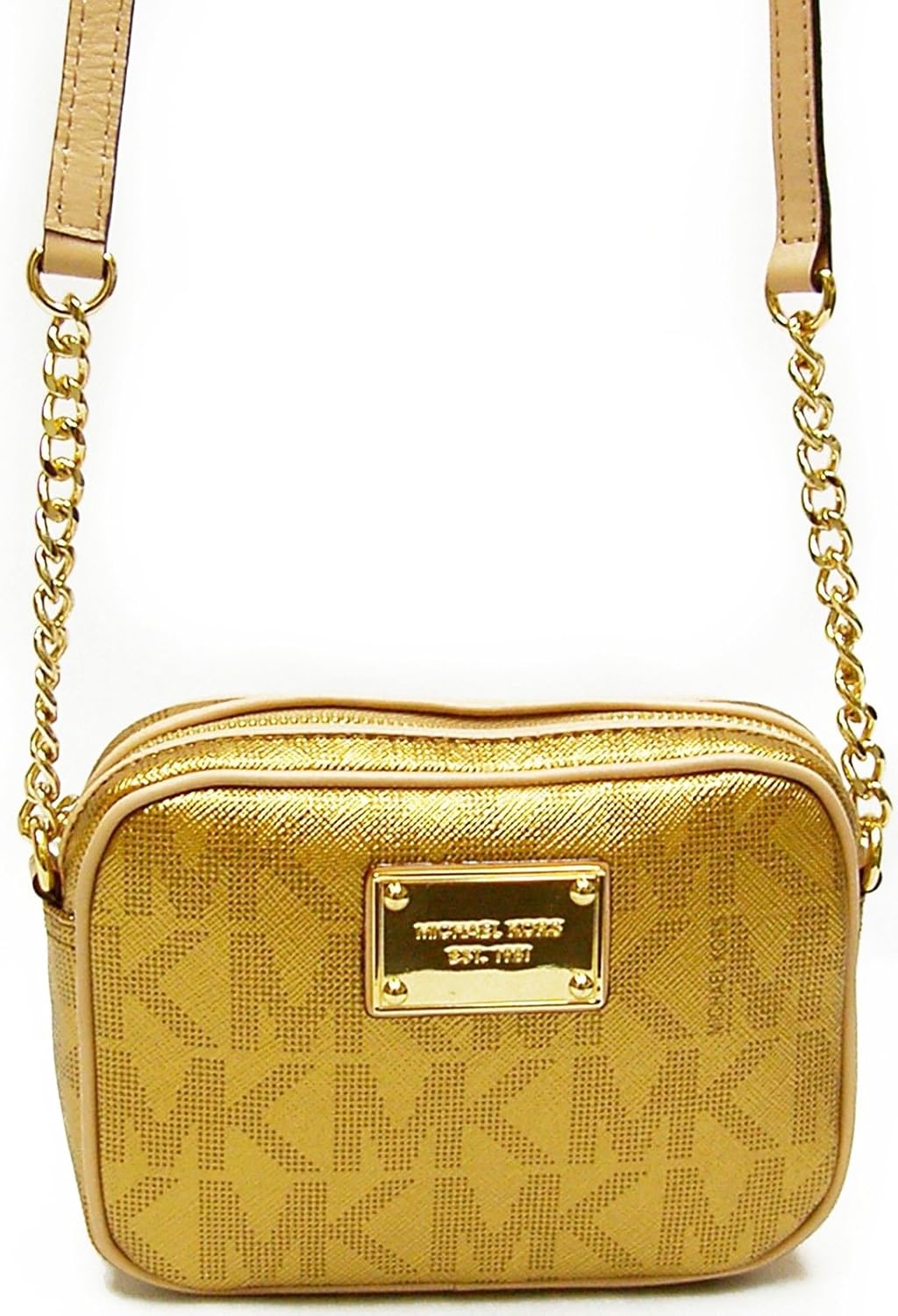 Michael Kors Jet Set Signature Metallic Saffiano Leather