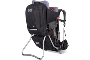 WIPHA Baby Backpack Carrier, Lightweight Large Child Carrier Backpack, Foldable Premium Toddler Hiking Backpack, Hiking Carrier with Sun Canopy&Adjustable Straps (Black)