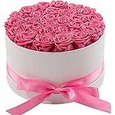 Otuo 27 Piece Preserved Roses in a Box - Forever Flowers for Delivery Prime, Eternal Roses Mothers Gifts for Mom, Valentine's Day, Wife Anniversary Birthday Gifts for Women(Pink)