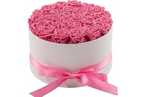 Otuo 27 Piece Preserved Roses in a Box - Forever Flowers for Delivery Prime, Eternal Roses Mothers Gifts for Mom, Wife Anniversary Birthday Gifts for Women, Pink