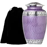 Forever Lane Cremation Urns for Adult Ashes - Handcrafted Large Urn, Burial - Urns for Human Ashes Adult Female Or Male, Funeral Decorative Urn - Up to 200 Lb. (Purple)