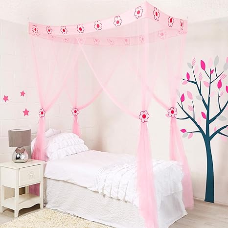Girls Princess Pink Bed Canopy 