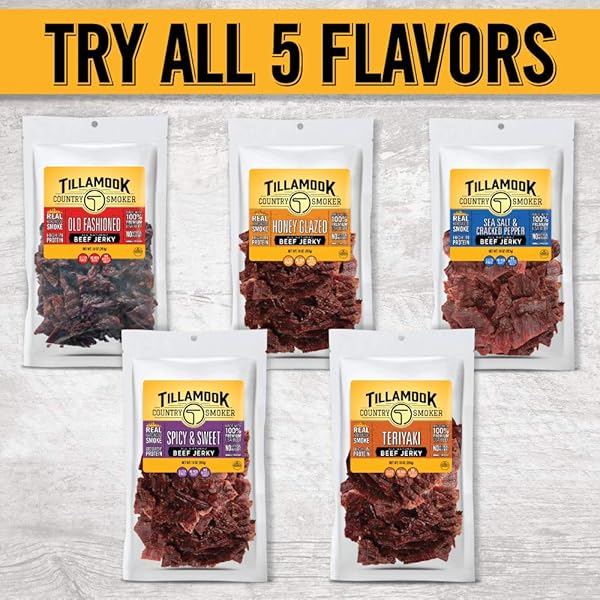 TILLAMOOK COUNTRY SMOKER REAL HARDWOOD SMOKED BEEF JERKY, OLD FASHIONED, 10 OUNCE