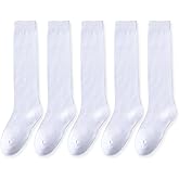 EPEIUS Girls Knee High Socks Seamless Cotton School Uniform Socks Kids Boy Over the Calf Sock 3/5 Pack