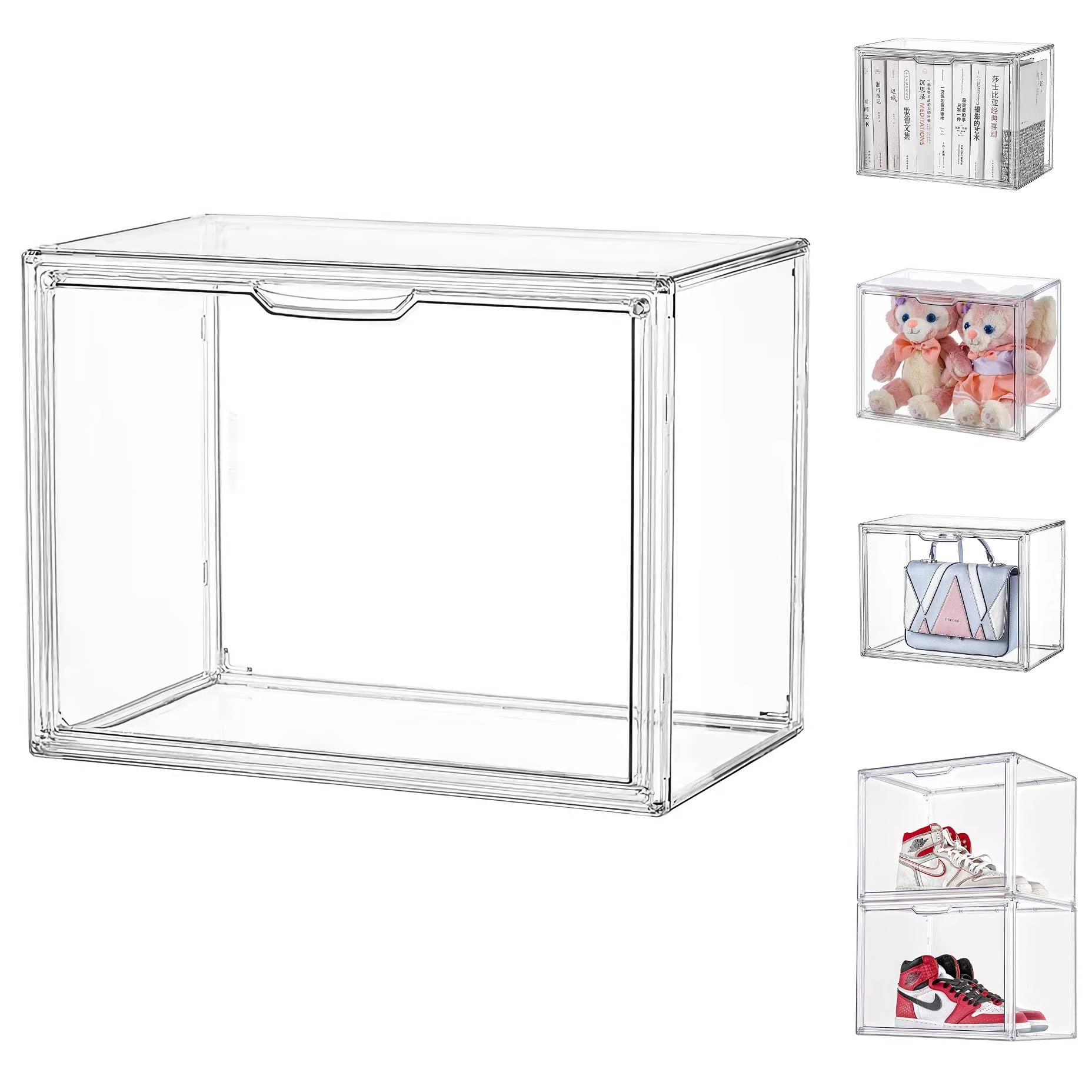 Siyecioa Acrylic Display Case for Collectibles, Transparent Acrylic Display Box with Door, Organizer & Protectors for Pop Figures, Funko Pop、Blind Box、Lego、Minifigure Figurines、Trophy（36×22×27cm） — image 1