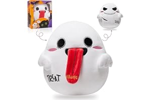 Numyawl Halloween Plushies Gifts, Boxed Ghost Plush Toy - 9.4" Double-Sided Cute Ghost Stuffed Animal with Trick or Treat Embroidered Design - Perfect for Halloween Party Décor & Gifts