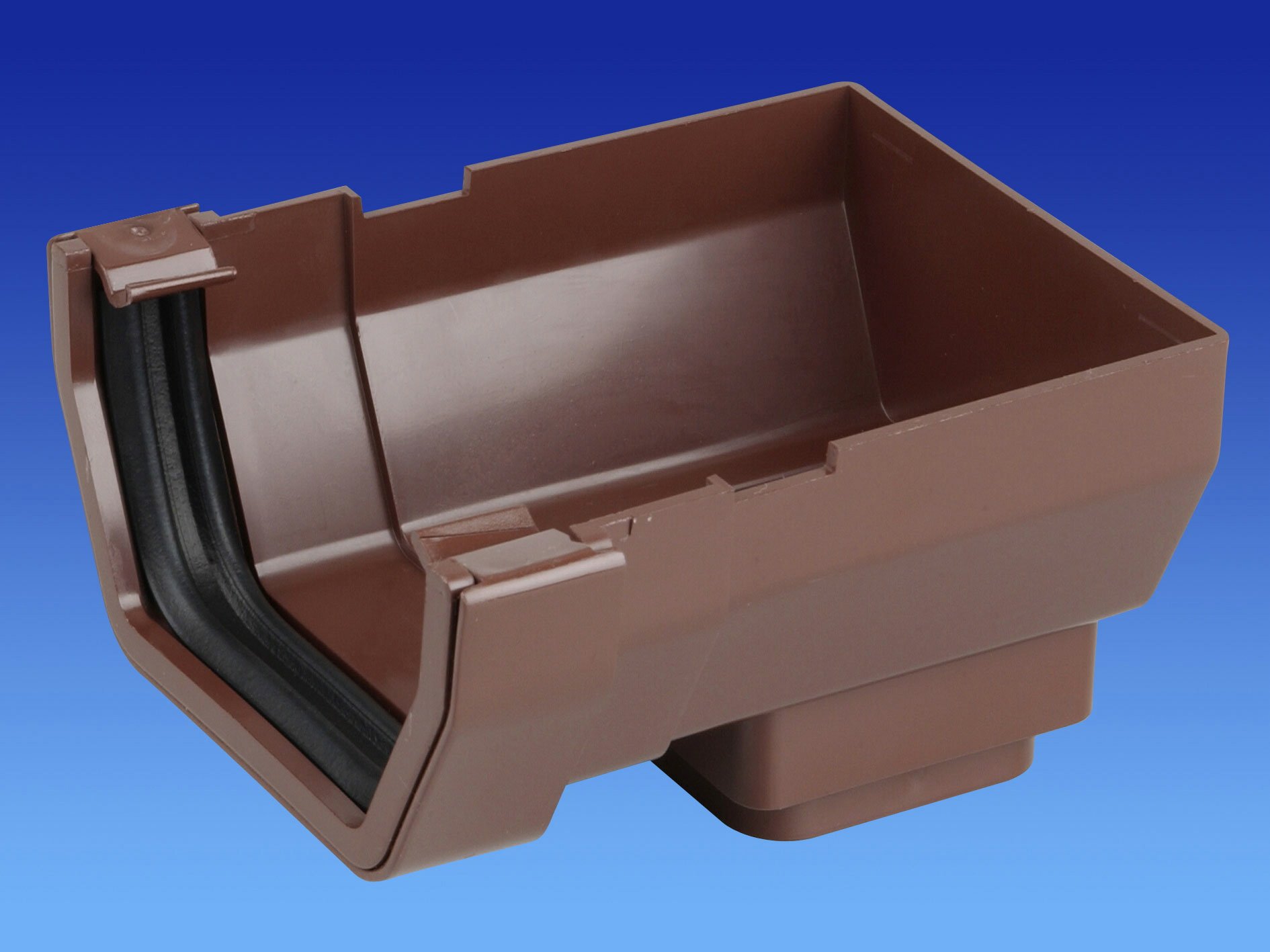 Wavin OSMA Squareline Stopend Outlet 100mm Brown 4T807n