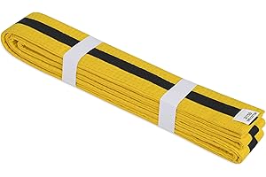 Martial Arts Belt – Colored Belt with Black Stripe for Karate, Taekwondo, Judo, and More | 65% Cotton, 35% Polyester with 9-R