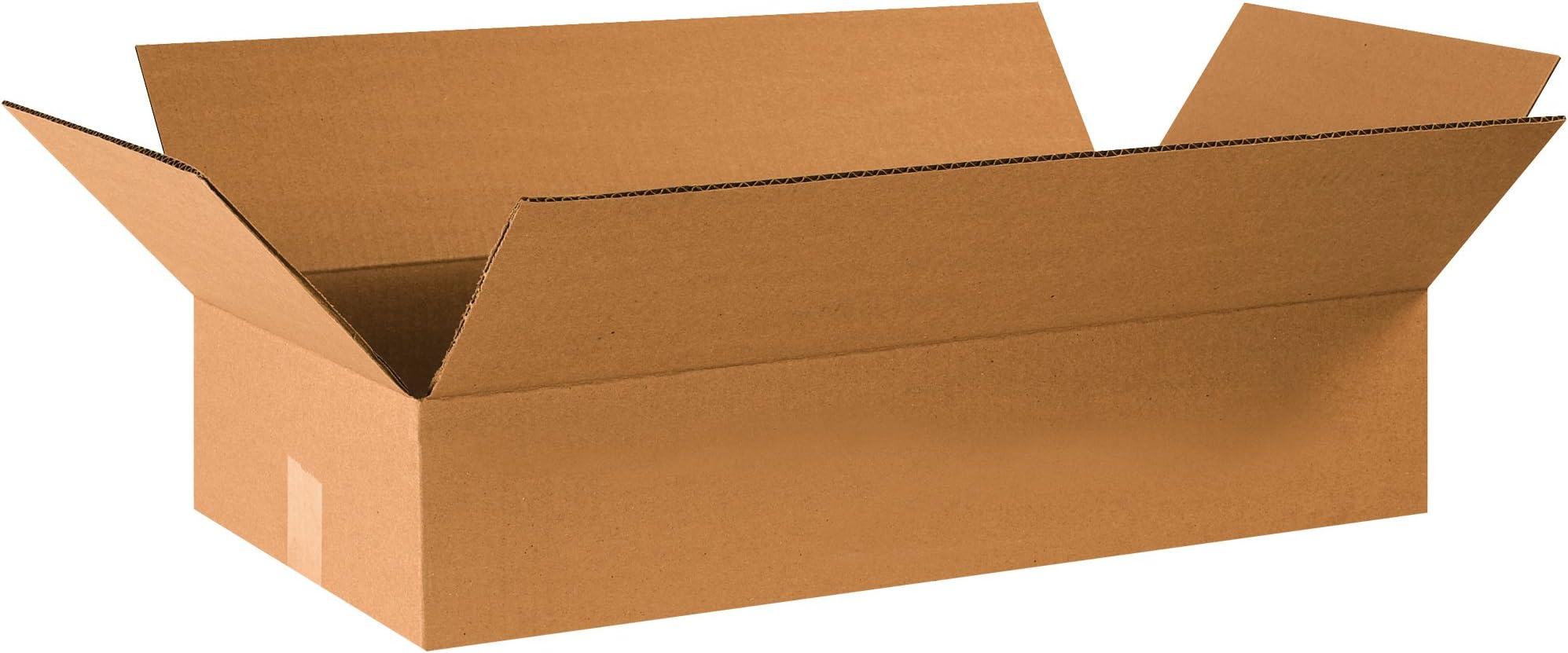 Partners Brand24x12x4 Flat Corrugated Boxes, Flat, 24L x 12W x 4H, Pack of 25 | Shipping, Packaging, Moving, Storage Box for Home or Business, Strong Wholesale Bulk Boxes