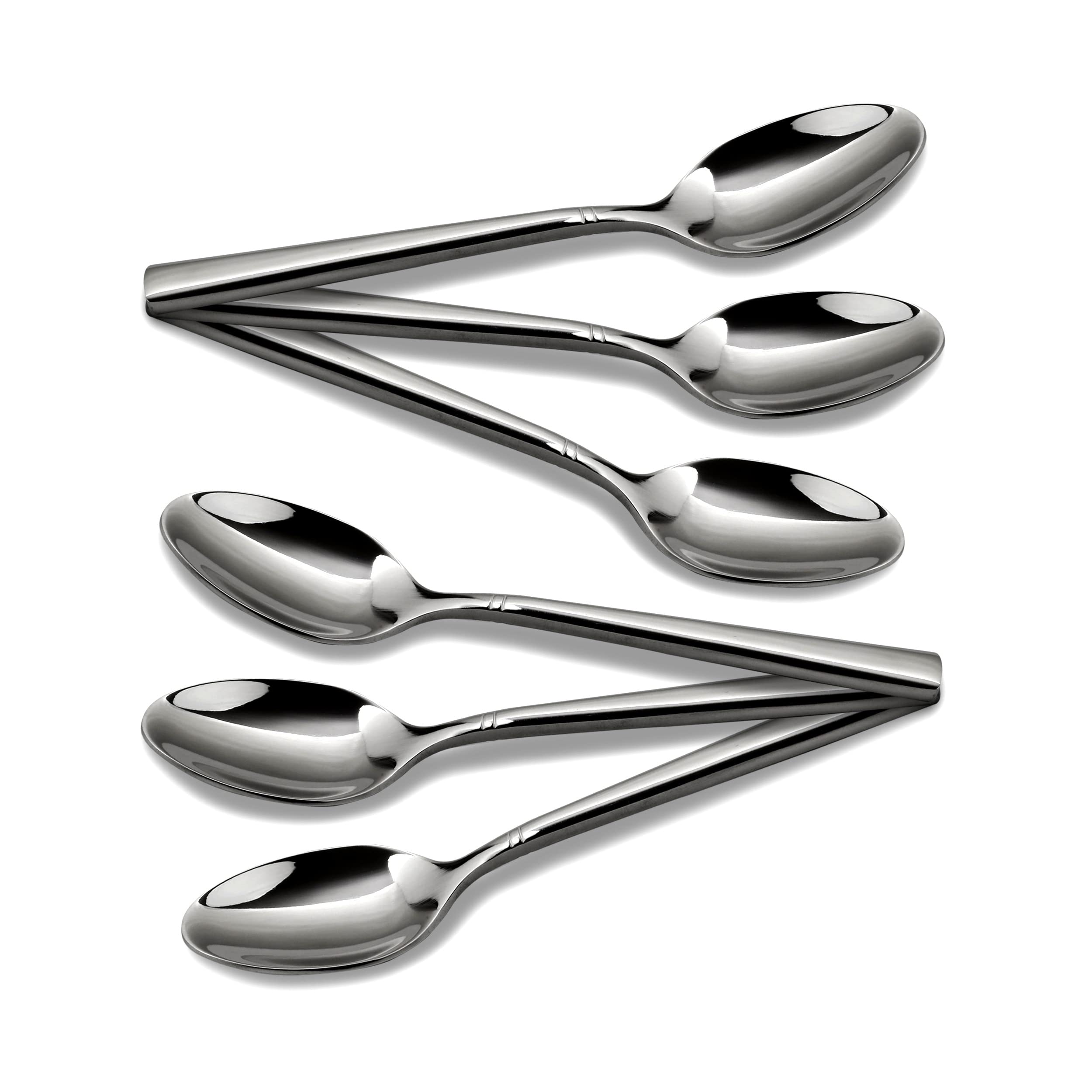CAMRI Teaspoons Set of 6 - Stainless Steel Tea Spoons 6, Tea Spoon for Coffee & Dessert, 5.3 inches, Heavy Duty, Dishwasher Safe, Spoon Set for Home Kitchen & Restaurant (C37 - Pack of 6)