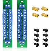 WayinTop PCB Double-Layer Wiring Power Distribution Board Kit, 2 x 12 Position Power Distribution Module 2 Inputs 2 x 13 Outputs for DC AC 24V 10A