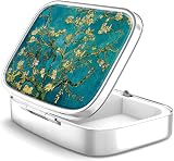 Hion Pill Box 2 Compartment Metal Case with Divider Portable Mirror