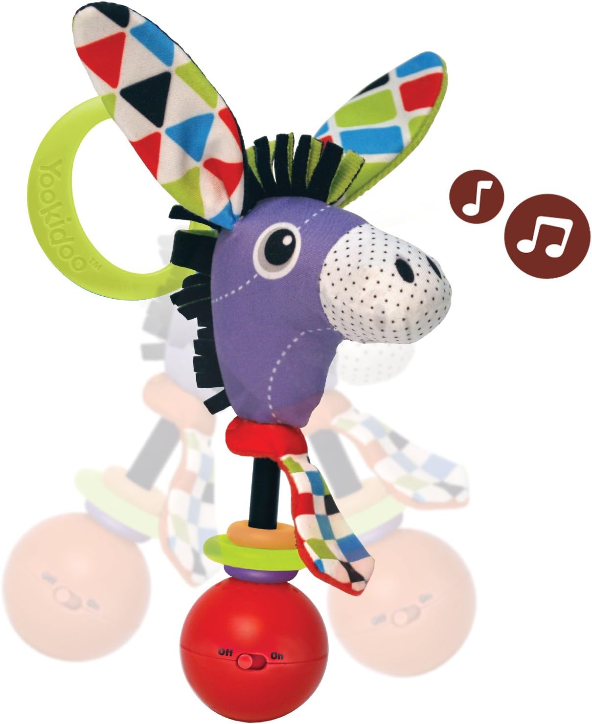 Yookidoo Musical Activity Rattle- Motion Activated Donkey Rattle with Music- Activity Toy for Babies 0 Months and Older