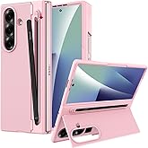 Miimall for Samsung Galaxy Z Fold 7 Case with S Pen Holder Slot [Military Grade Drop][Built-in Clear Screen & Kickstand] Slim Thin Protective Phone Case for Galaxy Z Fold 7 5G Cover Stylus Pink