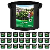 JNYONG 24-Pack 3 Gallon Thickened Non-Woven Grow Bags, Aeration Fabric Pots with Handles