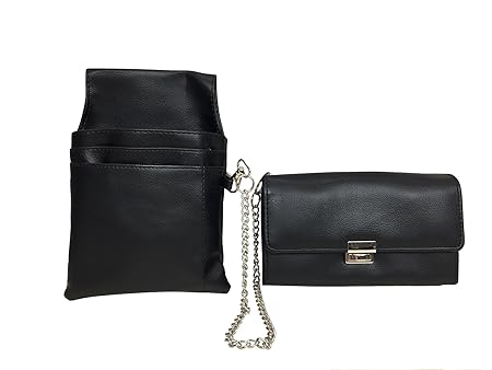 Kellnertasche Set 3-TLG Kellnerbörse Kette Taxibörse Kellnertasche Schwarz