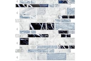 IST MOMOREO Peel and Stick Backsplash for Kitchen Bathroom 12"x12" Self Adhesive Tile Sticker Stick on Backsplash, Grey Marble, 5 Sheets