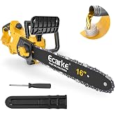 Ecarke 16-Inch Brushless Chainsaw Compatible with Dewalt 20V | 45Ft/s Brushless Cordless Chainsaw with Auto Oiler, Battery Level Screen Handheld Pruning Saw for Tree/Wood (Tool Only)