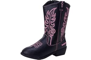 bebe Girls' Cowboy Boots - Classic Western Country Cowgirl Boots - Mid Calf Riding Shoes for Toddlers Little and Big Girls