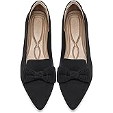 Adaiixyc Flats for Women Mesh Ballet Flats with Bow Pointed Toe Dressy Comfortable Knit Breathable for Work Office
