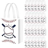 Liobelon Baseball Gift Bags 24 Pack Non-Woven Home Run Theme Party Favor Bags, 7.87”x9.84” Goodie Bags for Baseball Team Events, Birthday Parties, Game Day Supplies Fan Gifts Packaging