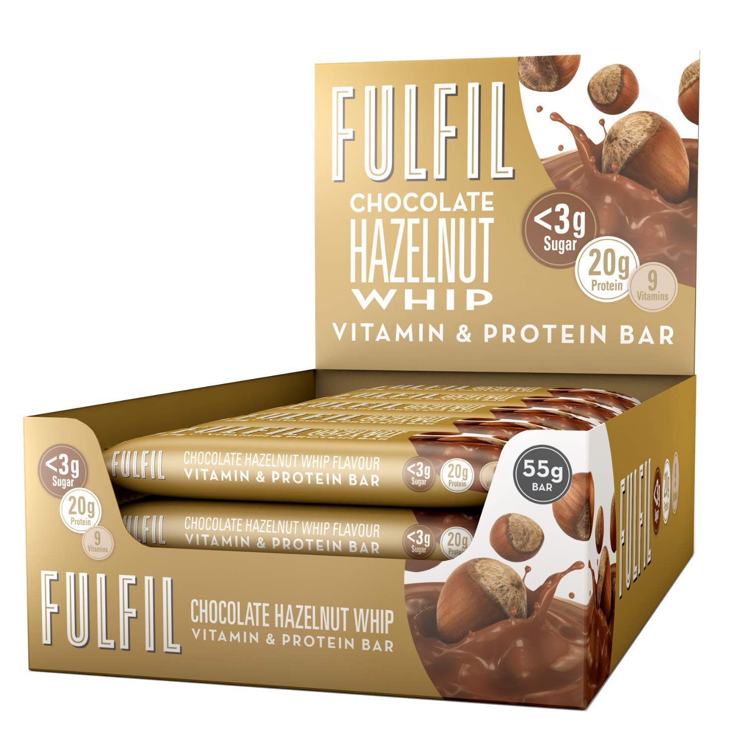 FULFIL Vitamin and Protein Bar (15 x 55g Bars) — Chocolate Hazelnut