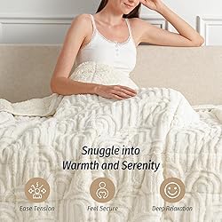 Wemore Jacquard Fleece Weighted Blanket Queen Size
