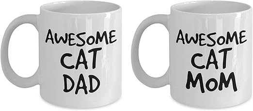 cat mom cat dad mug set