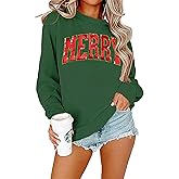 YALUCOR Women Christmas Sweatshirt Snowflake Christmas Pullover Tops Casual Xmas Long Sleeve Tee Sweatshirt
