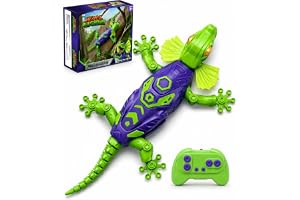 Wall Climbing Gecko Toy for Boys, Remote Control Lizard That Climbs Walls, Ceilings and Floors, Rechargeable Wall Crawler Robot with Strong Suction and LED Eyes, Fun Birthday Gift for Kids Ages 4-12