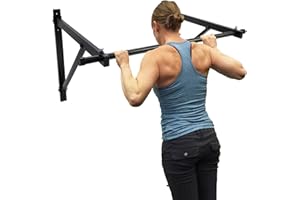 7BLACKSMITH 50'' Wall Mounted Chin Pull Up Bar Gym Workout Training Fitness Home Mount Heavy Duty 500lbs