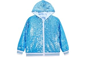 CHENBAO Girls Sequin Jackets Kids Boys Bomber Jacket Zip Up Coat Sparkle Outwear Birthday Clothes