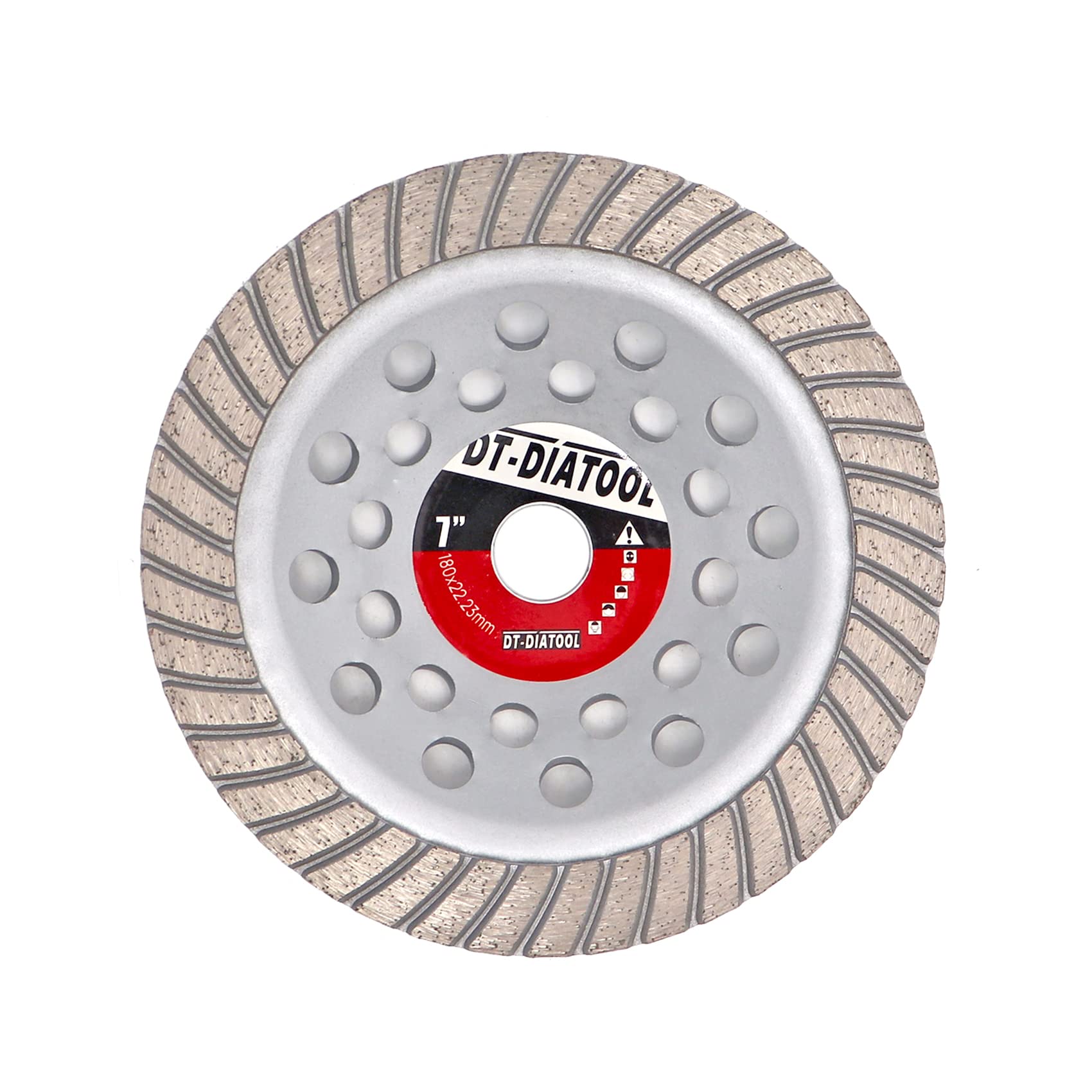 DT-DIATOOL Diamond Grinding Wheel 180mm for Concrete Masonry Hard Stone Premium Sintered Diamond Turbo Segmented Turbo Row Cup Wheel