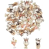 Uniquer 40Pcs Alloy Enamel Ice Cream Cup Sweet Dessert Charm Pendants for DIY Jewelry Making, Summer Sweet Food Charms, Milkshake Chocolate Charm Pendants