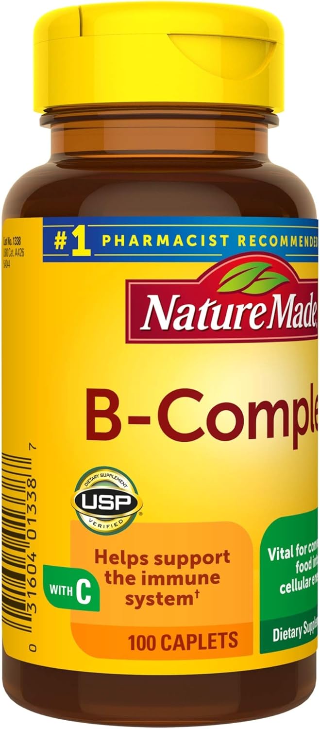 Nature Made B-Complex with Vitamin C Caplets, 100 Count: Health & Personal Care