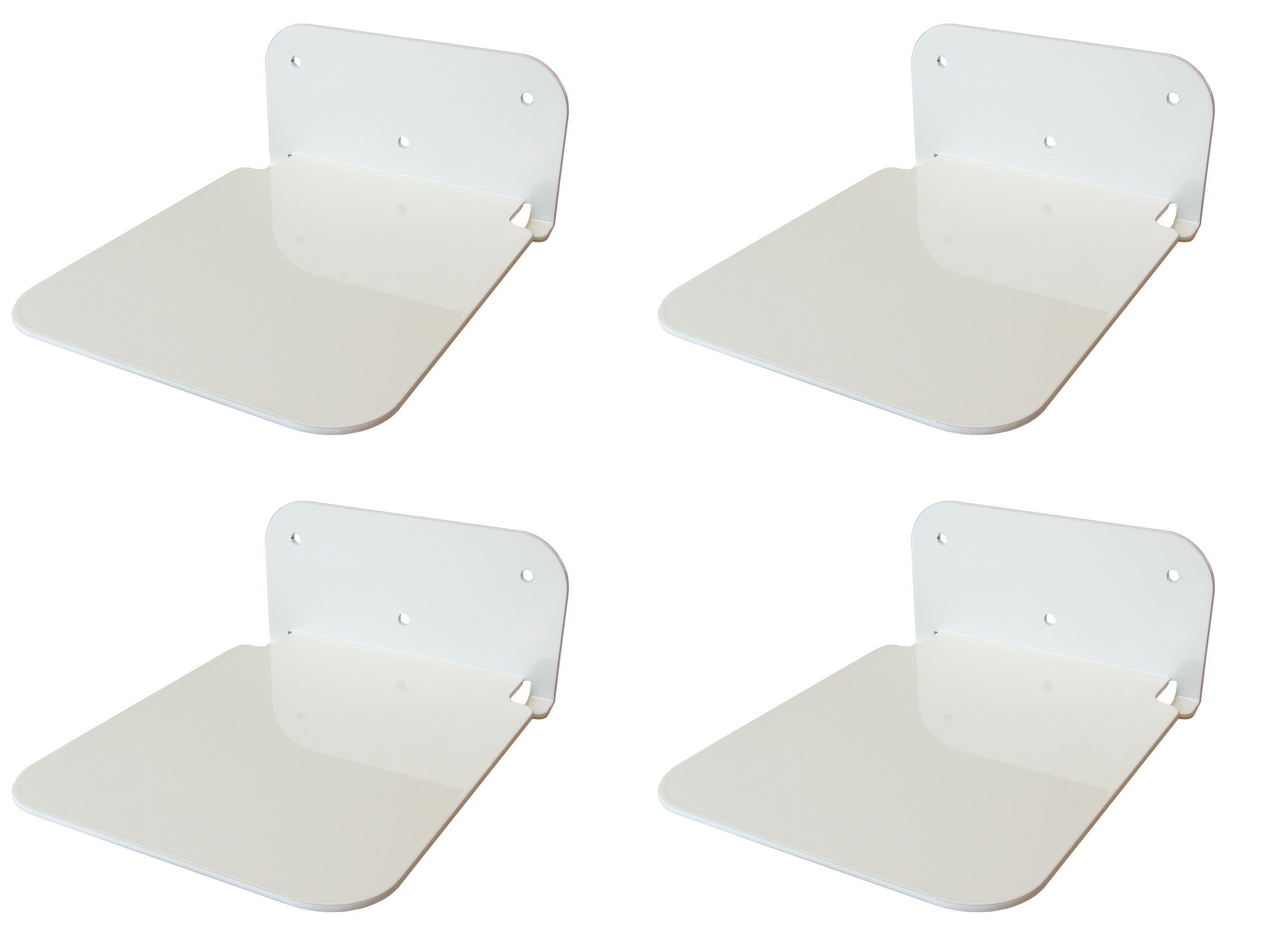 Galleksa Invisible Concealed Floating Metal Bookshelf Wall Mounted Storage for Home Room Creative Decoration Book Display (4 - Pack, White)
