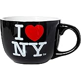 Artisan Owl Officially Licensed I Love New York Jumbo Extra Large 20oz Ceramic Latte Mug/Soup Mug (Black)