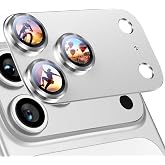 Uyiton for iPhone 18 Pro Max Camera Lens Protector, Metal Frame Glass Cover | Not Easy to Break, Strong Adsorption, Case-Friendly, Metal 9H Sapphire Glass Rear Camera Screen Cover, Silver