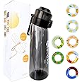 ECENUR 22 Oz Tritan Water Bottle with Scent Ring & 7 Flavor Pods, BPA-Free Sports Water Bottle (Black + 7 Pods) (cup)